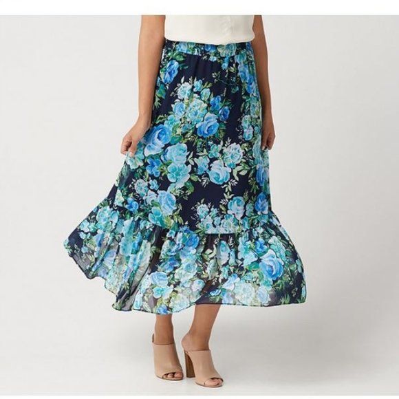 petite chiffon maxi skirt